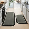 thumbnail image 1 of SIXHOME 2-Piece Non-Slip Kitchen Rugs, Washable Twill Half Circle Mats 20"x32" & 20"x47", Black for Sink, Laundry, 1 of 7