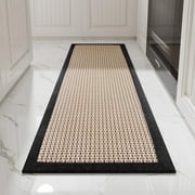SIXHOME Kitchen Rugs 20"x32" Kitchen Mat Non-Skid Twill Kitchen Floor Mats Washable Small Throw Rug Black Brown