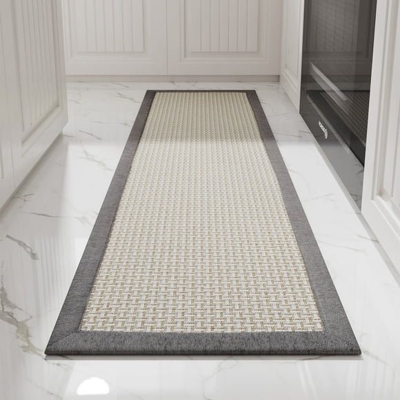 SIXHOME Kitchen Rugs 20"x32" Kitchen Mat Non-Skid Twill Kitchen Floor Mats Washable Small Throw Rug Gray Brown