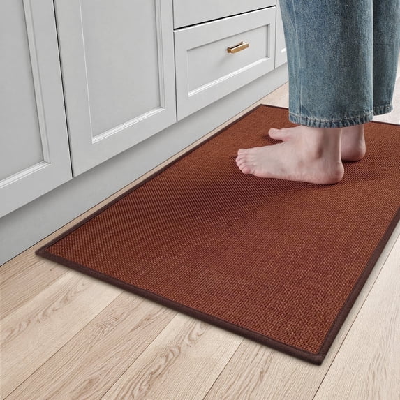SIXHOME Washable Kitchen Rug, Absorbent Non-Slip Woven Floor Mat, 20"x32", Red brick, Rugs for Sink, Laundry, Hallway, Bathroom