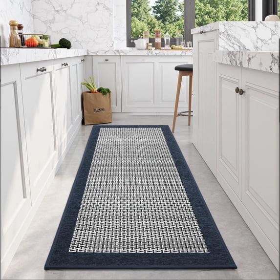 SIXHOME Non-Slip Kitchen Rug, Washable Absorbent Floor Mat, 19.7"x47.2", Blue, for Sink, Laundry, Hallway