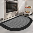 thumbnail image 1 of SIXHOME Kitchen Rugs 20"x32" Semicircular Kitchen Mat Non-Slip Twill Kitchen Floor Mats Washable Half Circle Small Throw Rug Black, 1 of 6