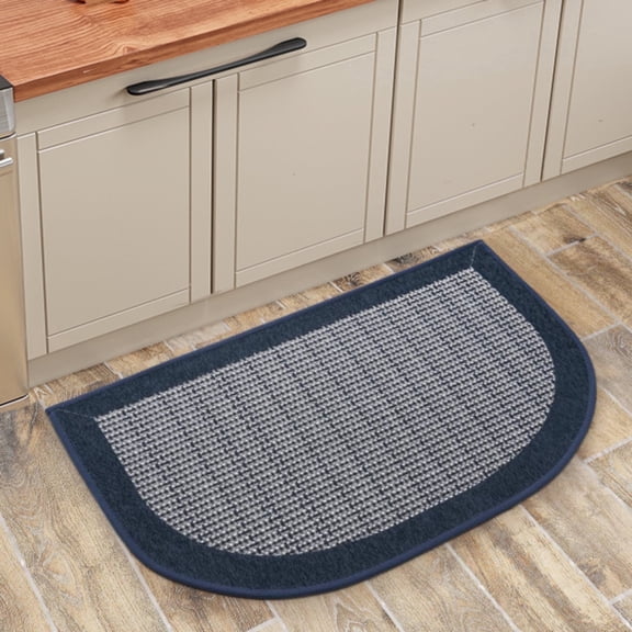 SIXHOME Kitchen Rugs 20"x32" Semicircular Kitchen Mat Non-Slip Twill Kitchen Floor Mats Washable Half Circle Small Throw Rug Blue