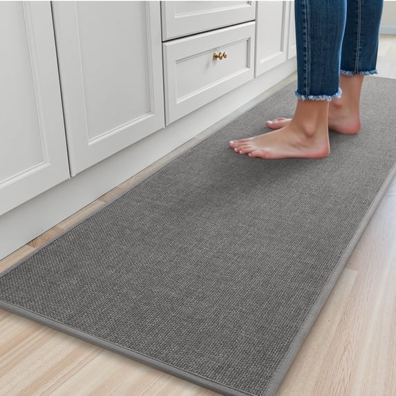 SIXHOME Washable Kitchen Rug, Absorbent Non-Slip Woven Floor Mat, 20"x71", Gray, Runner for Sink, Laundry, Hallway, Bathroom