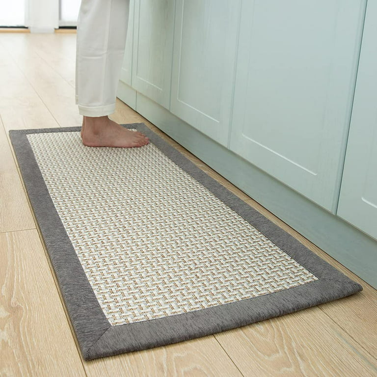 SIXHOME Kitchen Rugs Non Slip 20x48 Washable Kitchen Runner Rug Farmhouse  Kitchen Mats for Floor Rubberback Absorbent Twill Standing Mat under Sink