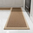 thumbnail image 1 of SIXHOME 2-Piece Kitchen Rugs Set 20"x32" and 20"x95" Non-Slip Washable Mats for Kitchen Floor Hallway, Farmhouse Decor Rugs Brown Beige, 1 of 5