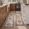 thumbnail image 1 of SIXHOME 3-Piece Kitchen Rugs and Runner Set Washable Vintage Kitchen Mat Non-Slip Low-Profile Rugs for Kitchen Sink Laundry Bedside 20"x32"+20"x48"+20"x59" Colorful, 1 of 9