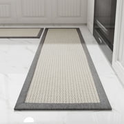 SIXHOME Kitchen Rugs and Mats 2 PCS Set 20"x32"+20"x48" Non Skid Washable Absorbent Rug Kitchen Floor Mats for in Front of Sink Gray Brown
