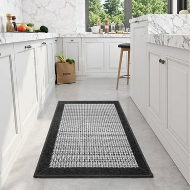 SIXHOME Non-Slip Kitchen Rug, Washable Absorbent Floor Mat, 19.7"x31.5", Black, for Sink, Laundry, Hallway