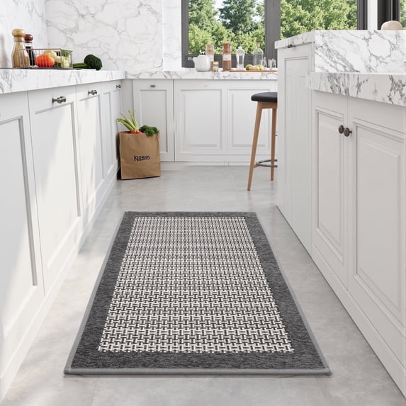 SIXHOME Non-Slip Kitchen Rug, Washable Absorbent Floor Mat, 19.7"x31.5", Gray, for Sink, Laundry, Hallway