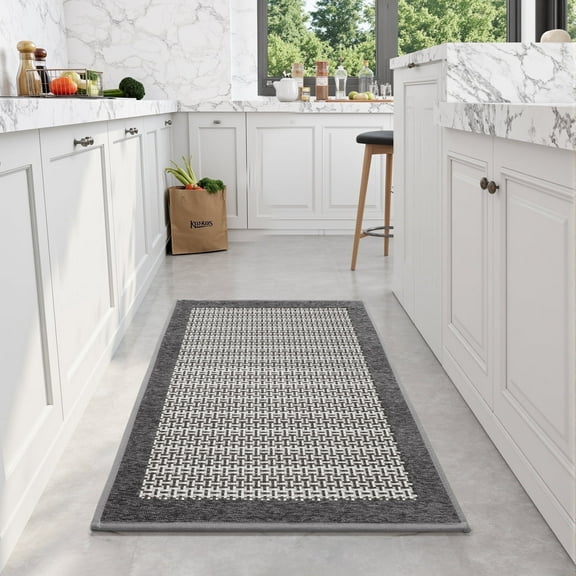 SIXHOME Non-Slip Kitchen Rug, Washable Absorbent Floor Mat, 19.7"x31.5", Gray, for Sink, Laundry, Hallway