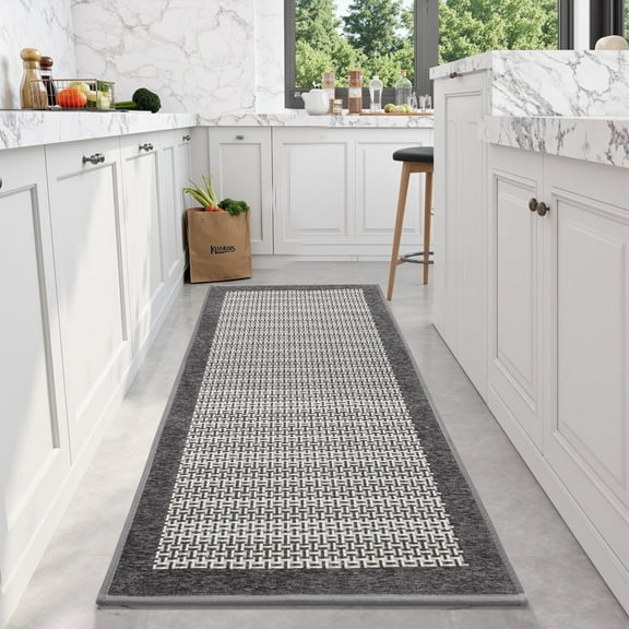 SIXHOME Non-Slip Kitchen Rug, Washable Absorbent Floor Mat, 19.7"x47.2", Gray, for Sink, Laundry, Hallway