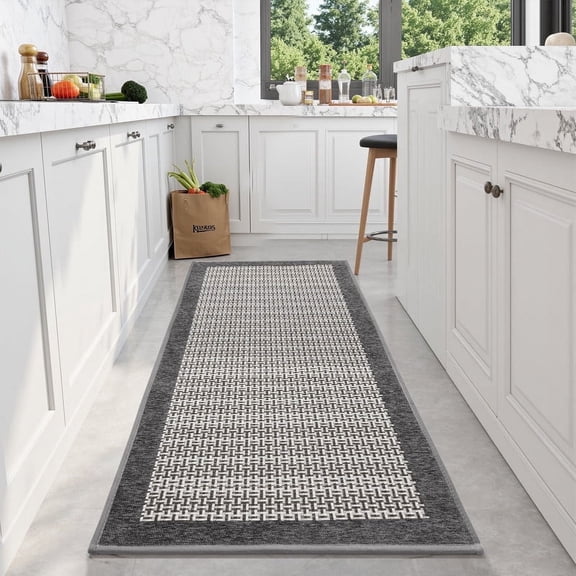 SIXHOME Non-Slip Kitchen Rug, Washable Absorbent Floor Mat, 19.7"x70.8", Gray, for Sink, Laundry, Hallway