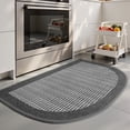 thumbnail image 1 of SIXHOME Kitchen Rugs Set 20" x 32" + 20" x 47" Semicircular Kitchen Mat Non-Slip Twill Kitchen Floor Mats Washable Half Circle Small Throw Rug Gray, 1 of 6