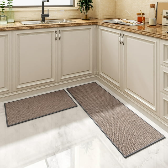 "SIXHOME Non Slip Kitchen Rugs 17""x30""+17""x47"", 2PCS Washable Set