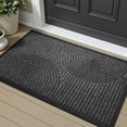 thumbnail image 1 of SIXHOME Outdoor Mat 17"x30" Non Slip Front Door Mat Outside Absorbent Rubber Welcome Mat Low Profile Dirt Trapper Indoor Outdoor Doormat Boho Arch Door Mat Outside Thick Entryway Rug Gray, 1 of 7