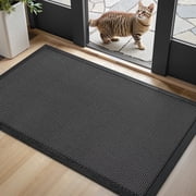 SIXHOME Outdoor Mat 35"x59" Front Door Mat Non Slip Rubber Doormat Low Profile Welcome Mat for Outside Absorbent Dirt Trapper Outdoor Doormat with Elastic Mesh Surface Heavy Duty Floor Mat Gray