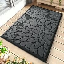 Elite Entry Mat with Crosshatch Smoke Design - Indoor and Outdoor