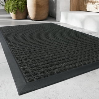 MIBAO Durable Door Mat, Heavy Duty Rubber Doormats, Welcome 24x36, Black