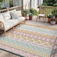 thumbnail image 1 of SIXHOME Outdoor Rug 5'x8' Waterproof Reversible Patio Rug Boho Geometric Indoor Outdoor Rugs Lightweight Plastic Straw Ourdoor Carpet for RV Camping Deck Balcony Modern Porch Decor Orange and Pink, 1 of 7