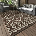 thumbnail image 1 of SIXHOME Outdoor Rug 5'x8' Waterproof Reversible Patio Rug Modern Lightweight Plastic Straw Indoor Outdoor Rug for RV Camping Deck Balcony Porch Boho Patio Decor Outdoor Carpet Brown and Beige, 1 of 7
