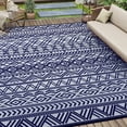 thumbnail image 1 of SIXHOME Outdoor Rug 6'x9' Waterproof Reversible Patio Rug Boho Geometric Indoor Outdoor Rugs Lightweight Plastic Straw Ourdoor Carpet for RV Camping Deck Balcony Modern Porch Decor Blue and White, 1 of 7