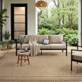 thumbnail image 1 of SIXHOME Outdoor Rugs 8'x10', Farmhouse Bordered Patio Rug, Indoor Outdoor Polypropylene Weave Textured Carpet, Water-Resistant, Quick-Dry Rug for Porch, Balcony, RV, Garden, Neutral Brown, 1 of 8