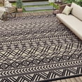 thumbnail image 1 of SIXHOME Outdoor Rug 8'x10' Waterproof Reversible Patio Rug Boho Geometric Indoor Outdoor Rugs Lightweight Plastic Straw Ourdoor Carpet for RV Camping Deck Balcony Modern Porch Decor Black and Beige, 1 of 6
