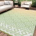 thumbnail image 1 of SIXHOME Outdoor Rug 9'x12' Waterproof Reversible Patio Rug Boho Geometric Indoor Outdoor Rugs Lightweight Plastic Straw Ourdoor Carpet for RV Camping Deck Balcony Modern Porch Decor Sage and Yellow, 1 of 9