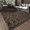 thumbnail image 1 of SIXHOME Outdoor Rug 9'x12' Waterproof Reversible Patio Rug Modern Lightweight Plastic Straw Indoor Outdoor Rug for RV Camping Deck Balcony Porch Boho Patio Decor Outdoor Carpet Black and Brown, 1 of 7