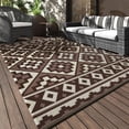 thumbnail image 1 of SIXHOME Outdoor Rug 9'x12' Waterproof Reversible Patio Rug Modern Lightweight Plastic Straw Indoor Outdoor Rug for RV Camping Deck Balcony Porch Boho Patio Decor Outdoor Carpet Brown and Beige, 1 of 7