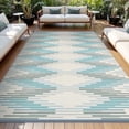 thumbnail image 1 of SIXHOME Outdoor Rug Carpet 5'x8' Waterproof Reversible Patio Rug Portable Modern Indoor Outdoor Rug Plastic Straw Rug for RV Camping Garden Picnic Deck Backyard Boho Porch Decor Teal and Gray, 1 of 7