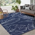 thumbnail image 1 of SIXHOME Outdoor Rug Carpet 6'x9' Waterproof Reversible Patio Rug Portable Tropical Indoor Outdoor Rug Plastic Straw Rug for RV Camping Garden Picnic Deck Backyard Modern Porch Decor Blue and Gray, 1 of 6