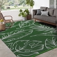 thumbnail image 1 of SIXHOME Outdoor Rug Carpet 8'x10' Waterproof Reversible Patio Rug Portable Tropical Indoor Outdoor Rug Plastic Straw Rug for RV Camping Garden Picnic Deck Backyard Modern Porch Decor Green and White, 1 of 6