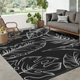 thumbnail image 1 of SIXHOME Outdoor Rug Carpet 8'x10' Waterproof Reversible Patio Rug Portable Tropical Indoor Outdoor Rug Plastic Straw Rug for RV Camping Garden Picnic Deck Backyard Modern Porch Decor Black and White, 1 of 6
