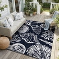 thumbnail image 1 of SIXHOME 8'x10' Waterproof Reversible Outdoor Rug, Coastal Ocean-Inspired Patio Rug, Lightweight Woven Plastic Carpet for RV, Camping, Deck & Balcony, Dark Blue, 1 of 7