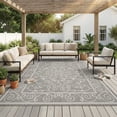 thumbnail image 1 of SIXHOME Outdoor Rugs 5'x7' Patio Rug Bohemian Floral Indoor Outdoor Rugs Polypropylene Washable Non Shedding, Easy Clean, Waterproof, Durable Outdoor Carpet for Porch Balcony Deck Neutral Gray, 1 of 8