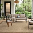 thumbnail image 1 of SIXHOME Outdoor Rugs 6'x9', Farmhouse Bordered Patio Rug, Indoor Outdoor Polypropylene Weave Textured Carpet, Water-Resistant, Quick-Dry Rug for Porch, Balcony, RV, Garden, Neutral Brown, 1 of 8