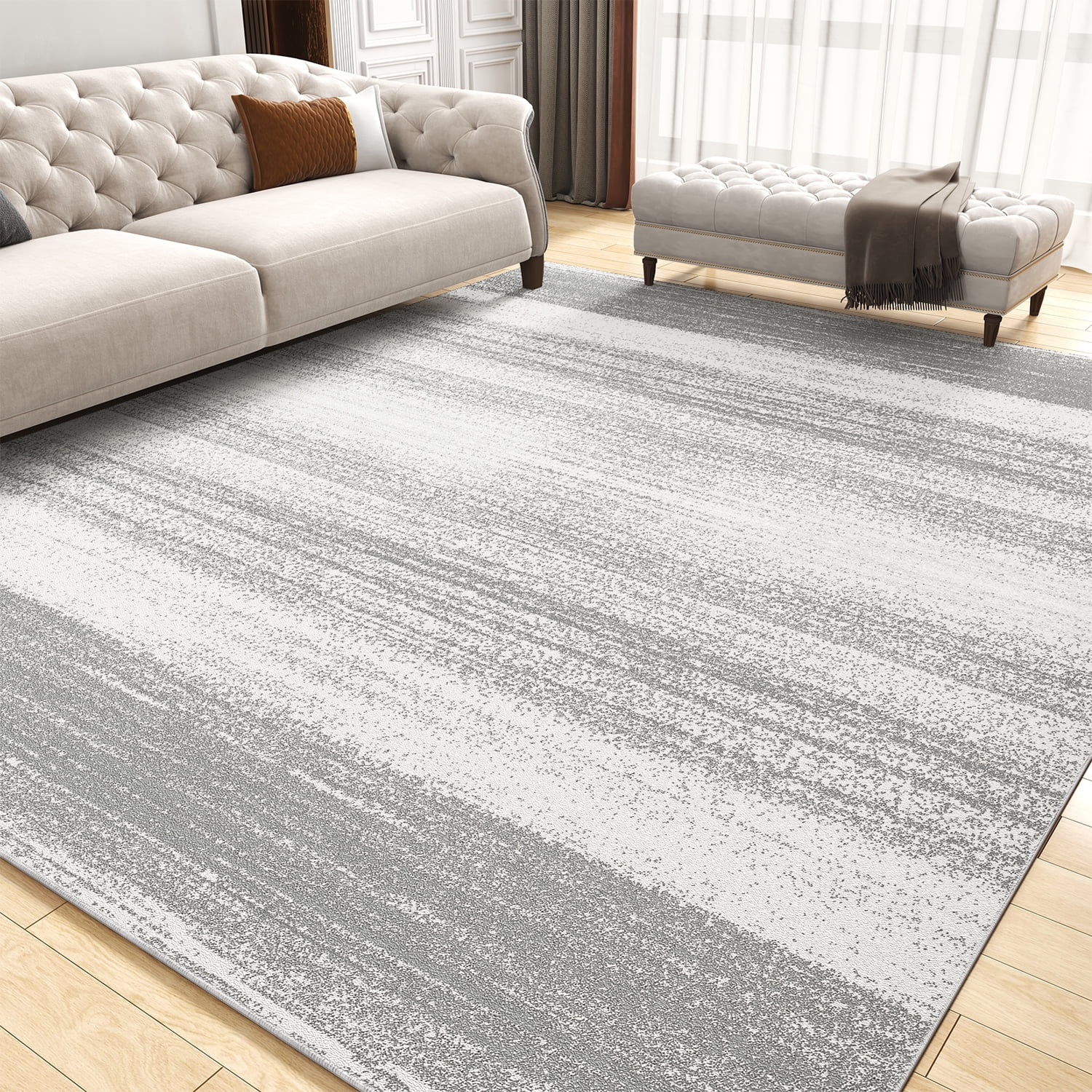 SIXHOME Rugs for Living Room Abstract Striped Area Rugs 9x12 Machine