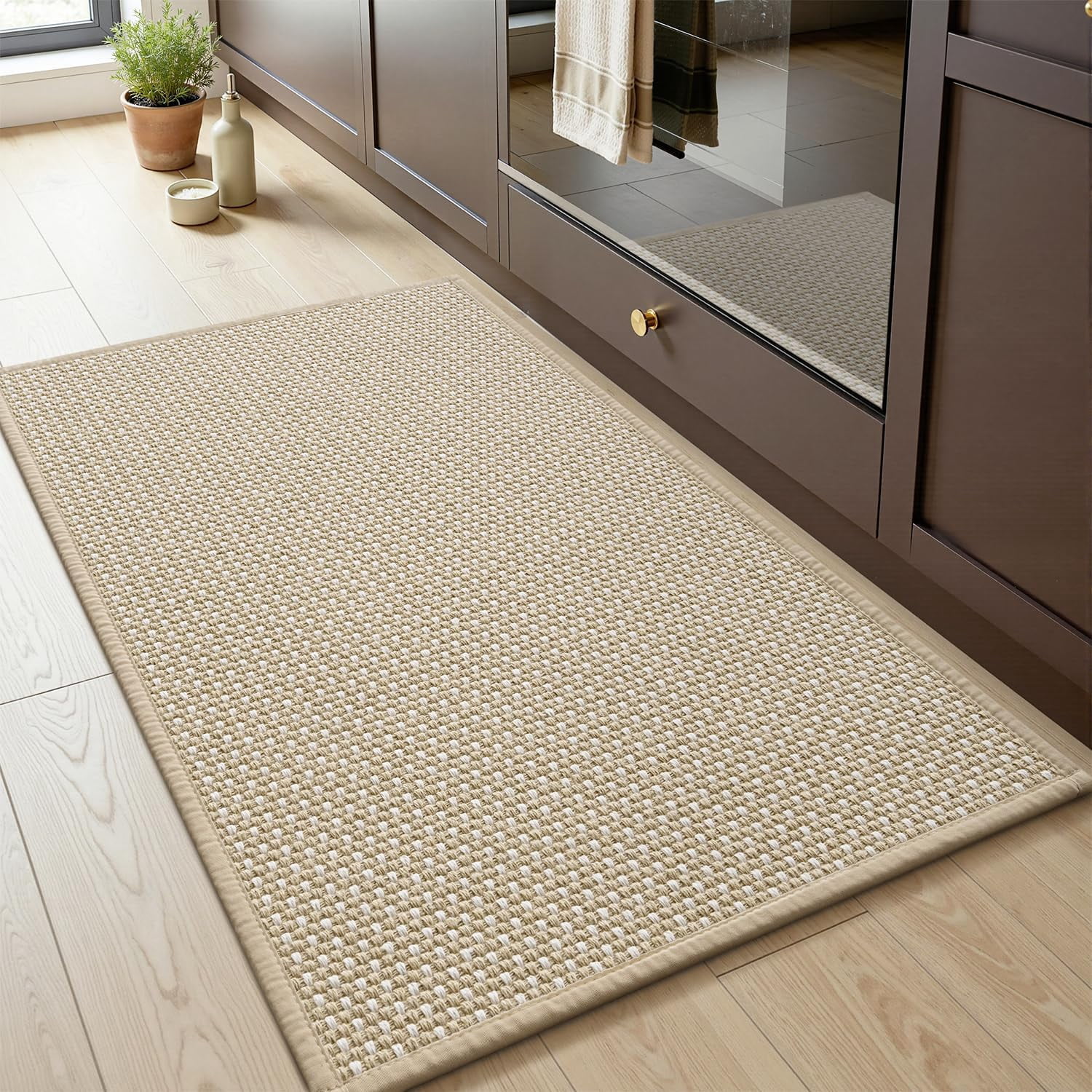 SIXHOME 2'x6' Non Slip Entryway Door Mat Indoor Outdoor Welcome Mat Durable Low Profile Front Door Rug for Home Porch Patio Gray