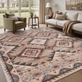 thumbnail image 1 of SIXHOME 6'x9' Area Rugs for Living Room Washable Rugs Vintage Boho Area Rug Soft Moroccan Geometric Indoor Rug for Bedroom Dining Room Office Foldable Nonslip Aztec Rug Brown, 1 of 8
