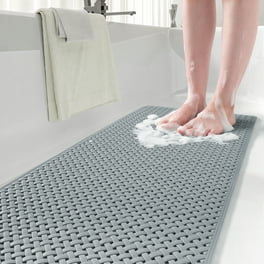 Loofah Mats for Shower, Non Slip Soft Textured Bath, Bathtub Mat with  Drain, Phthalate Free, Quick Drying, Soft Comfort Bathroom Mats for Wet  Areas (40x80CM, Grey) 