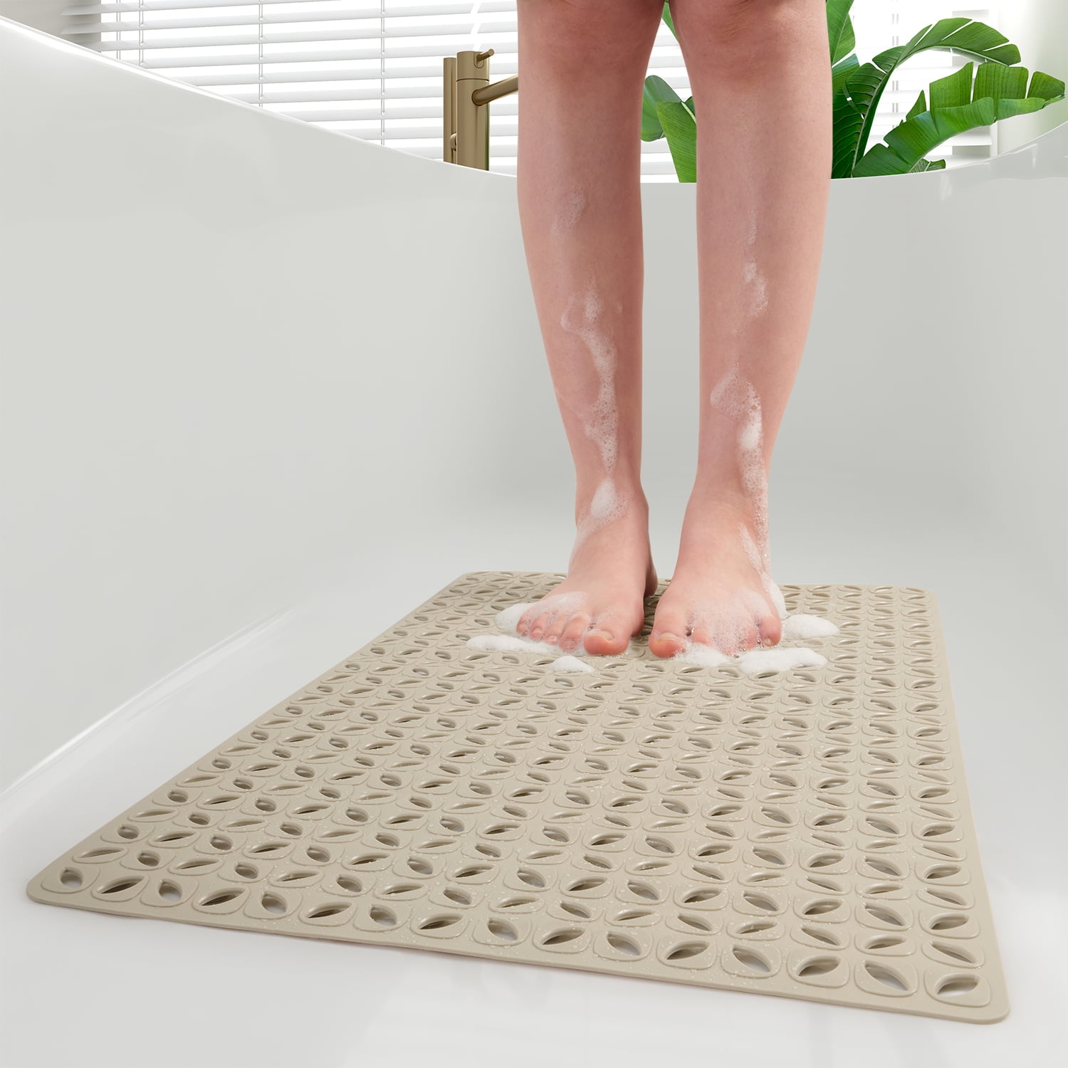 SIXHOME Shower Mat Non Slip Bath Mat for Tub 16x40 Shower Mats for  Bathtub Machine Washable Bathtub Mat with Suction Cups and Drain Holes  Woven