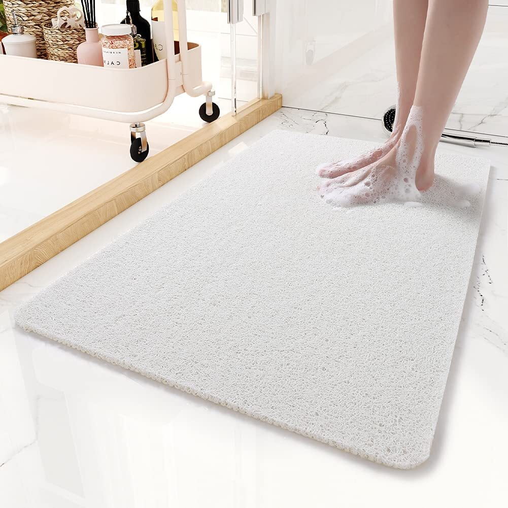 SIXHOME Shower Mats for Bathtub 17"x30" Non Slip Bathtub Mat PVC Loofah