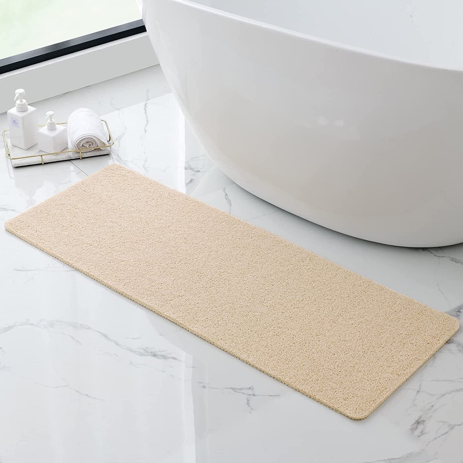 SIXHOME Shower Mats for Bathtub PVC Loofah Bath Mat Non Slip Quick Drying  Bathtub Mat No Suction Cups Bathroom Tub Mats Comfortable Textured Surface