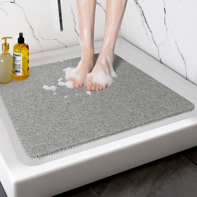 SIXHOME Shower Mats for Bathtub PVC Loofah Bath Mat Non Slip Quick