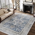 thumbnail image 1 of SIXHOME Soft Area Rug 4'x6' Washable Rugs for Living Room Non Slip Carpet Vintage Medallion Bedroom Indoor Floor Rugs Distressed Blue and Cream, 1 of 6
