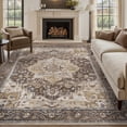 thumbnail image 1 of SIXHOME 9'x12' Eastern Classic Area Rug Washable Distressed Carpet Vintage Medallion Rugs for Living Room Bedroom Kitchen Dining Room Retro Neutral Home Decor Brown, 1 of 8