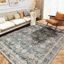 Traditial Vintage Area Rug Distressed Rugs Blue Area Rugs5x8 Gray Area ...