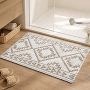 SIXHOME Waffle Bath Mat Non-Slip Bathroom Rug Super Absorbent Quick Dry Soft Textured Boho Bath Rug Washable Thick Shower 24"x36" Floor Mat Cream